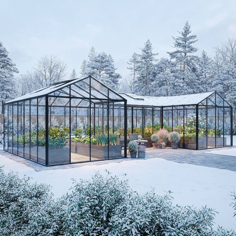 Hiver - Un refuge de verdure, même sous la neige.